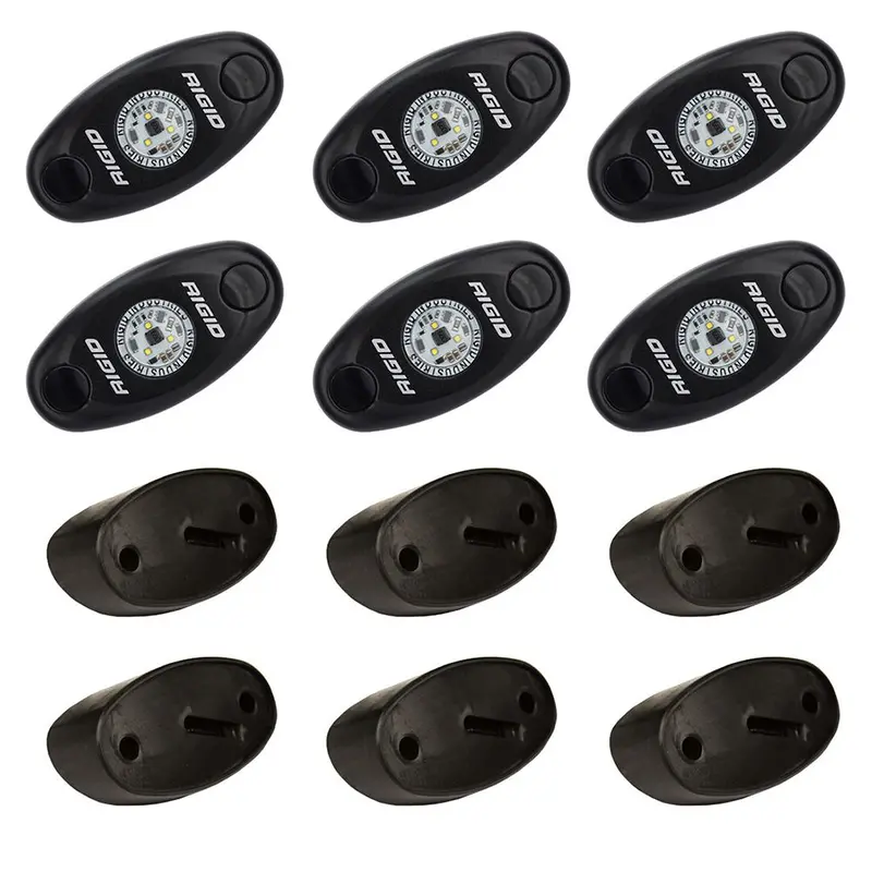 Rigid Industries A-Series Rock Light Kit - 6 Amber Lights - Black [400293] 1