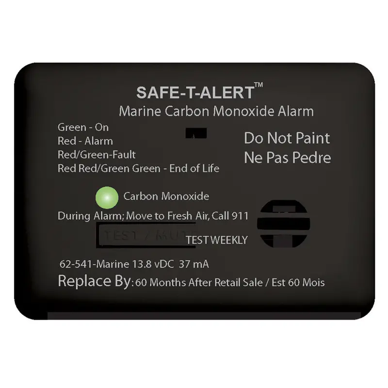 Safe-T-Alert 62 Series Carbon Monoxide Alarm - 12V - 62-541-Marine - Surface Mount - Black [62-541-Marine-Bl] 1