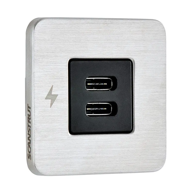Scanstrut Tile Usb-C Interior Charging Socket - 12/24V - Stainless Steel Bezel [Sc-Tile-21] 1