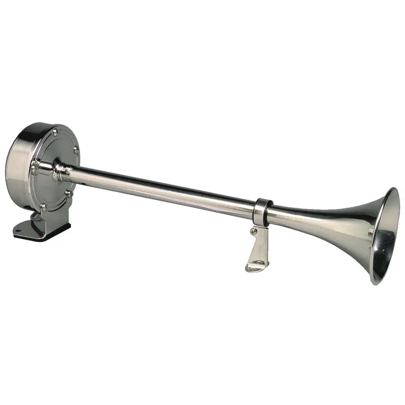 Schmitt Marine Deluxe All-Stainless Single Trumpet Horn - 24V [12427] 1