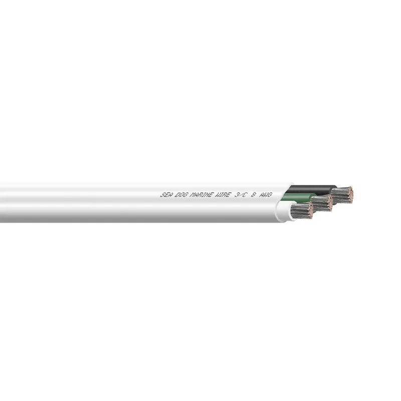Sea-Dog 8/3 Awg Flat Triplex Wire - White/Green/Black - 100' [8008302] 1