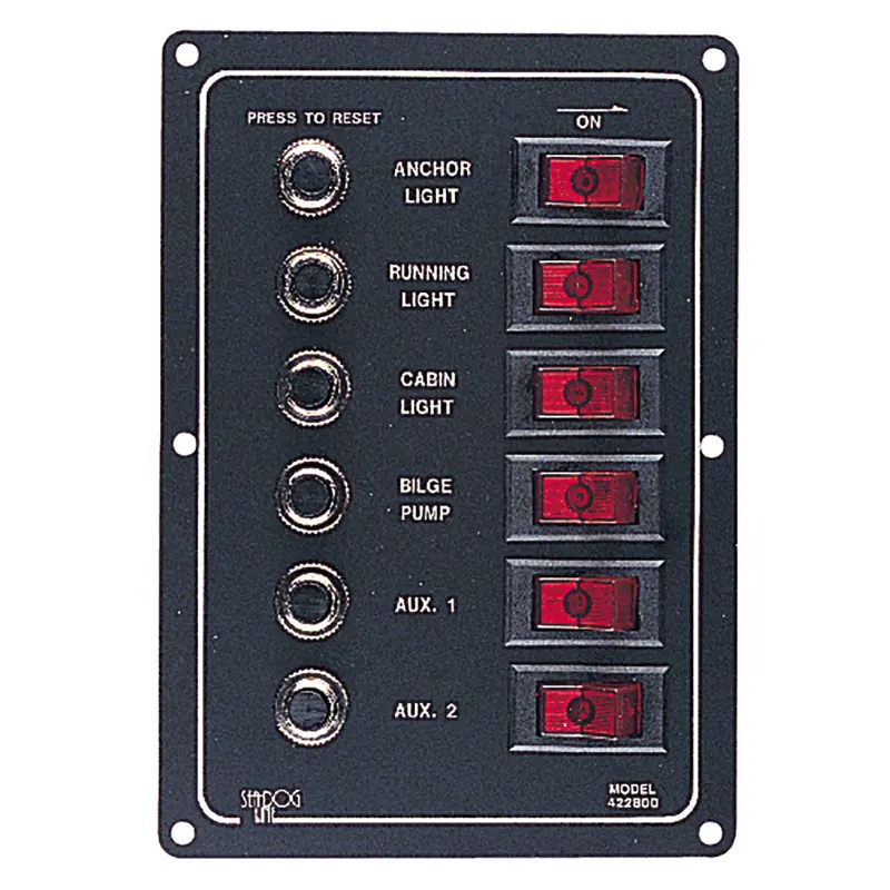 Sea-Dog Aluminum Circuit Breaker Panel - 6 Circuit [422800-1] 1
