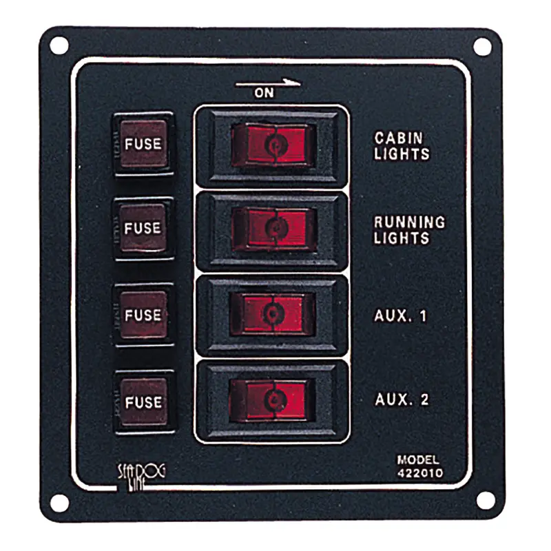 Sea-Dog Aluminum Switch Panel - Vertical - 4 Switch [422010-1] 1
