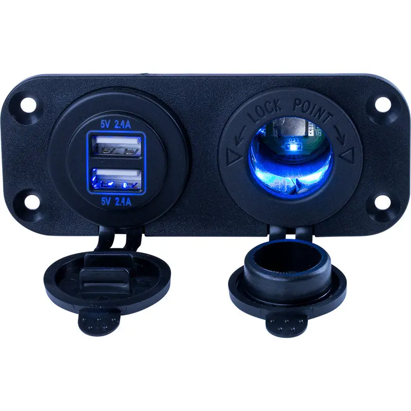 Sea-Dog Double Usb  Power Socket Panel [426505-1] 1