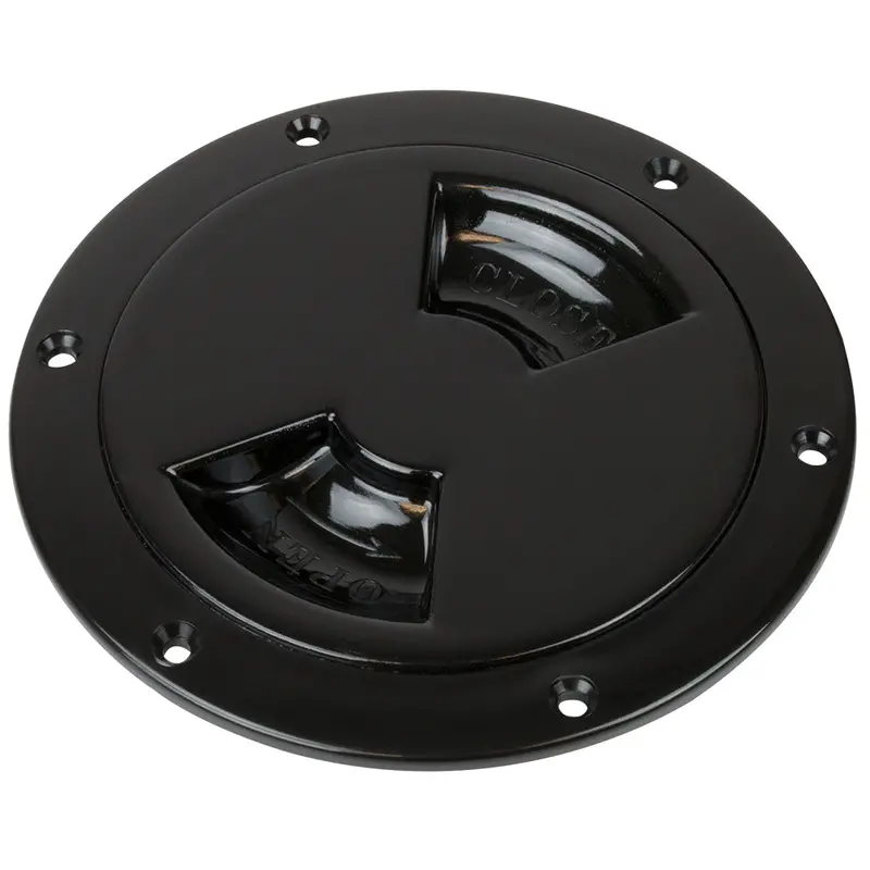 Sea-Dog Quarter-Turn Smooth Deck Plate W/Internal Collar - Black - 4" [336345-1] 1