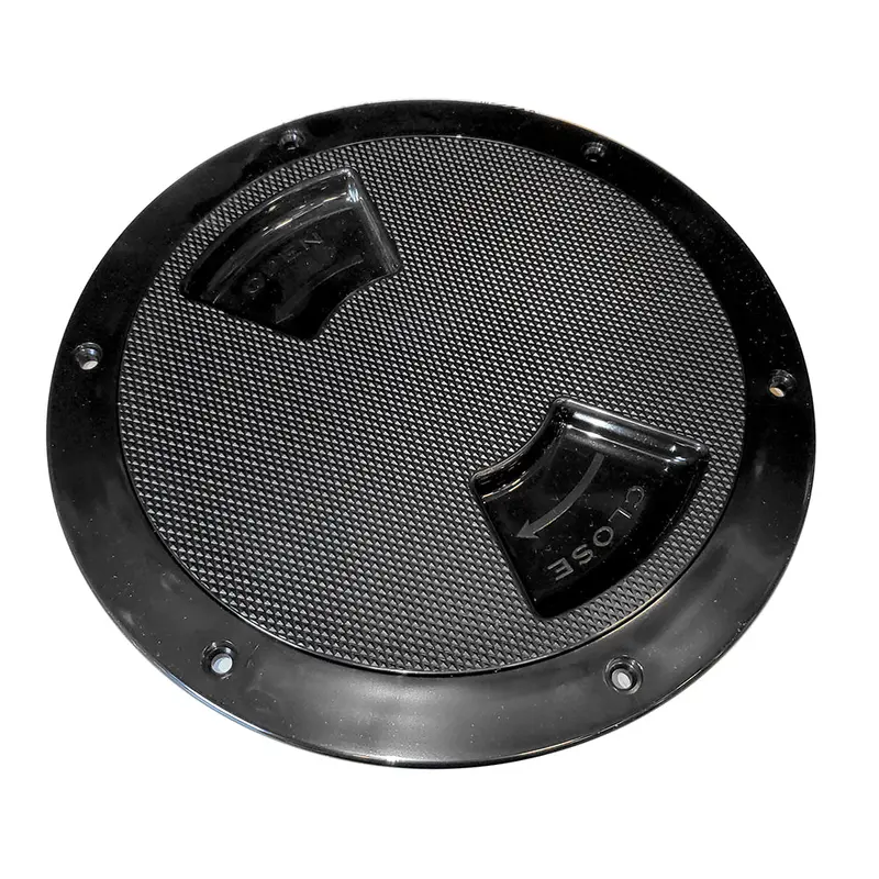 Sea-Dog Quarter-Turn Textured Deck Plate W/Internal Collar - Black - 8" [336387-1] 1