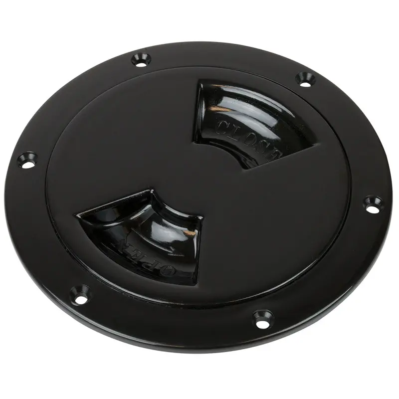 Sea-Dog Smooth Quarter Turn Deck Plate - Black - 4" [336145-1] 1