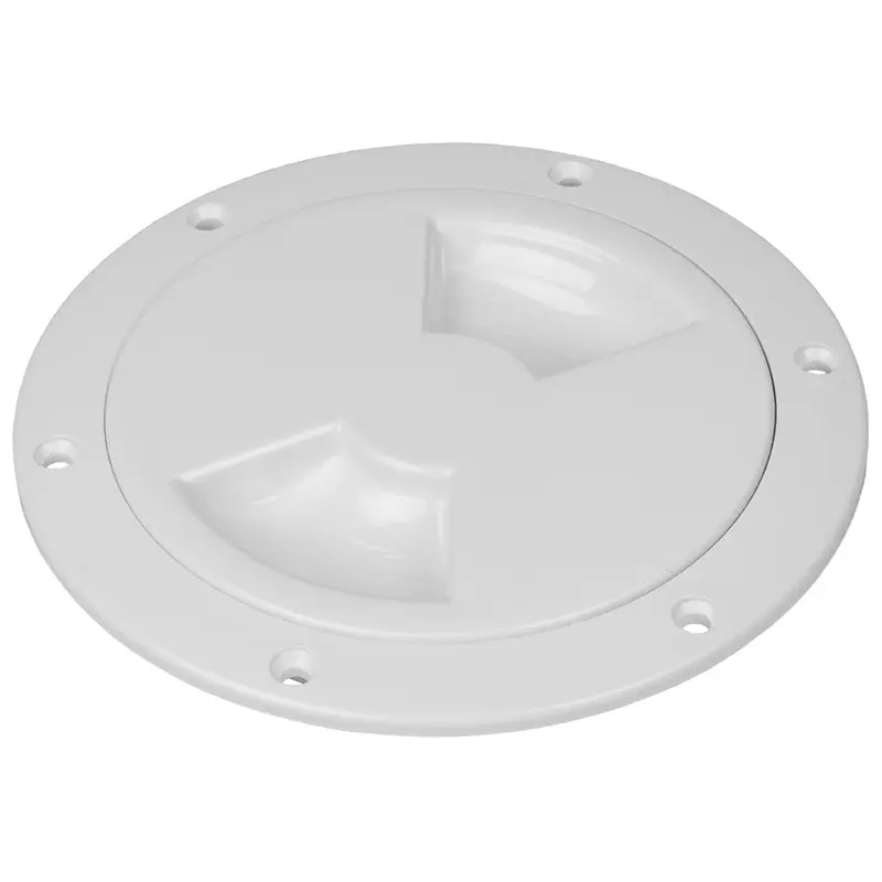 Sea-Dog Smooth Quarter Turn Deck Plate - White - 4" [336140-1] 1