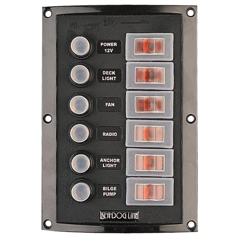 Sea-Dog Splash Guard Circuit Breaker Panel - 6 Circuit [424806-1] 1