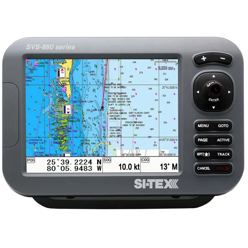 Si-Tex Standalone 8 Chart Plotter System W/Color Lcd, Internal Gps Antenna  C-Map 4D Card [Svs-880C+] 1