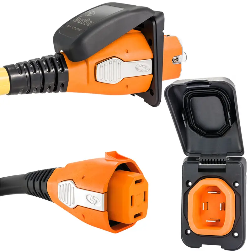 Smartplug 50 Amp Inlet  Female Cord Connector Combo - Black [B50assypb] 1