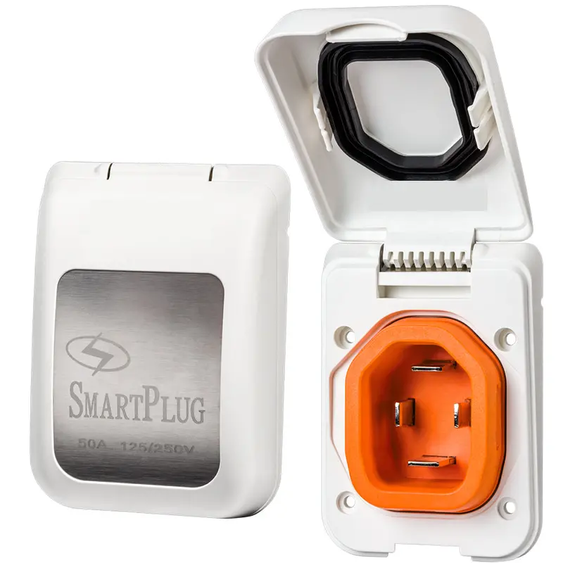 Smartplug 50 Amp Male Non-Metallic Inlet Cover - White [Bm50pw] 1