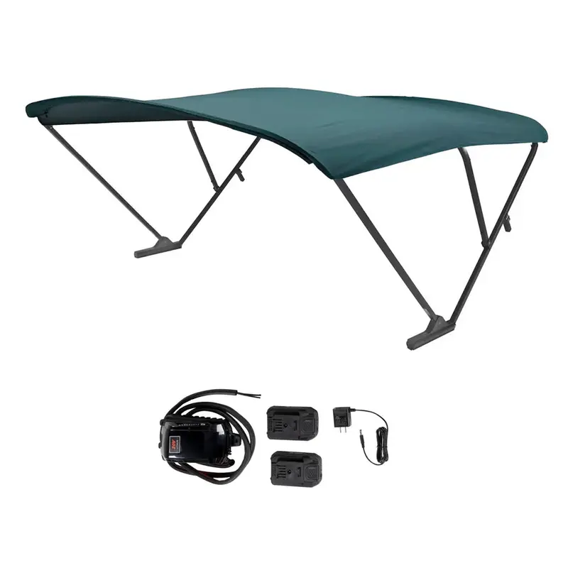 Sureshade Battery Powered Bimini - Black Anodized Frame  Green Fabric [2021133099] 1