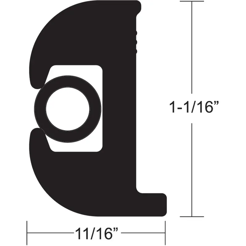 Taco Flex Vinyl Rub Rail Kit - Black W/Black Insert - 70' - 1-1/16" X 11/16" [V11-0809Bbk70-2] 1
