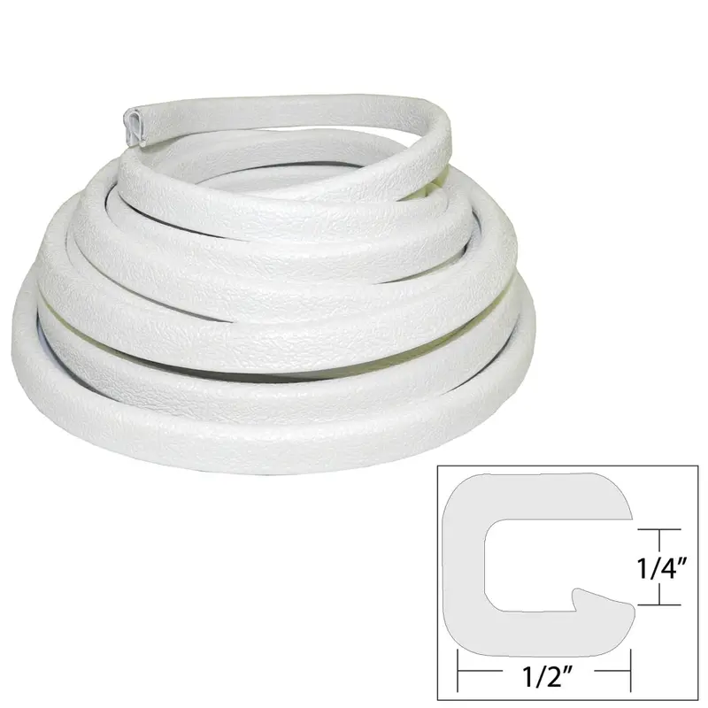 Taco Flexible Vinyl Trim - 1/4" Opening X 1/2"W X 25'L - White [V30-1008W25-1] 1
