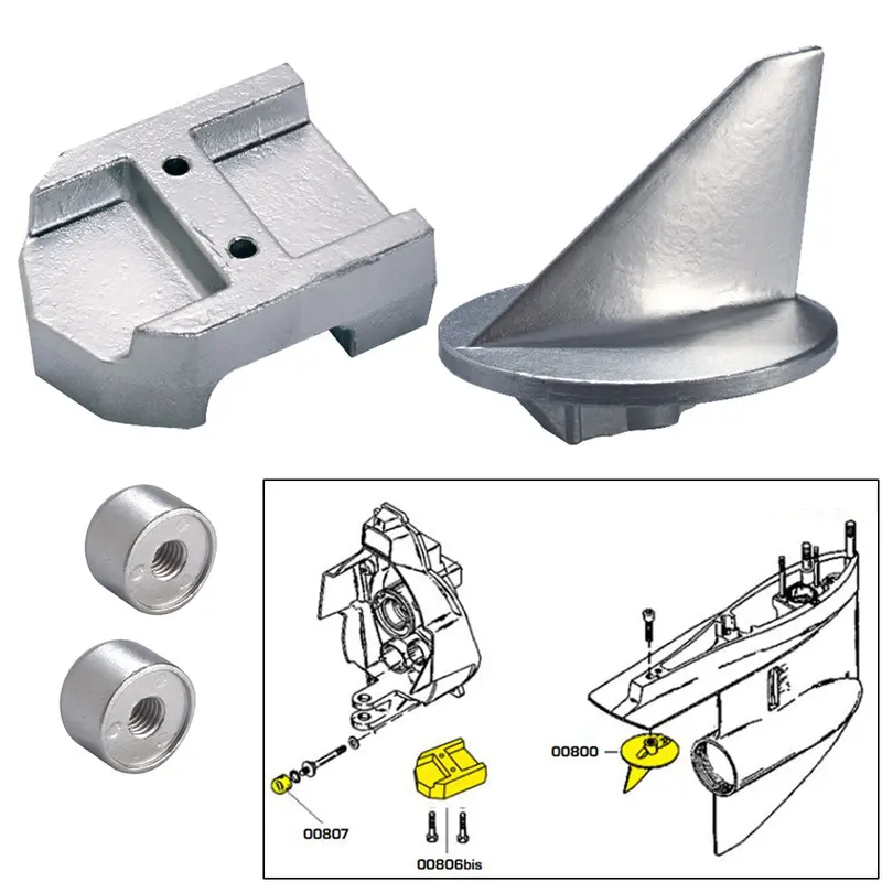 Tecnoseal Anode Kit W/Hardware - Mercury Alpha 1 Gen 1 - Aluminum [20800Al] 1