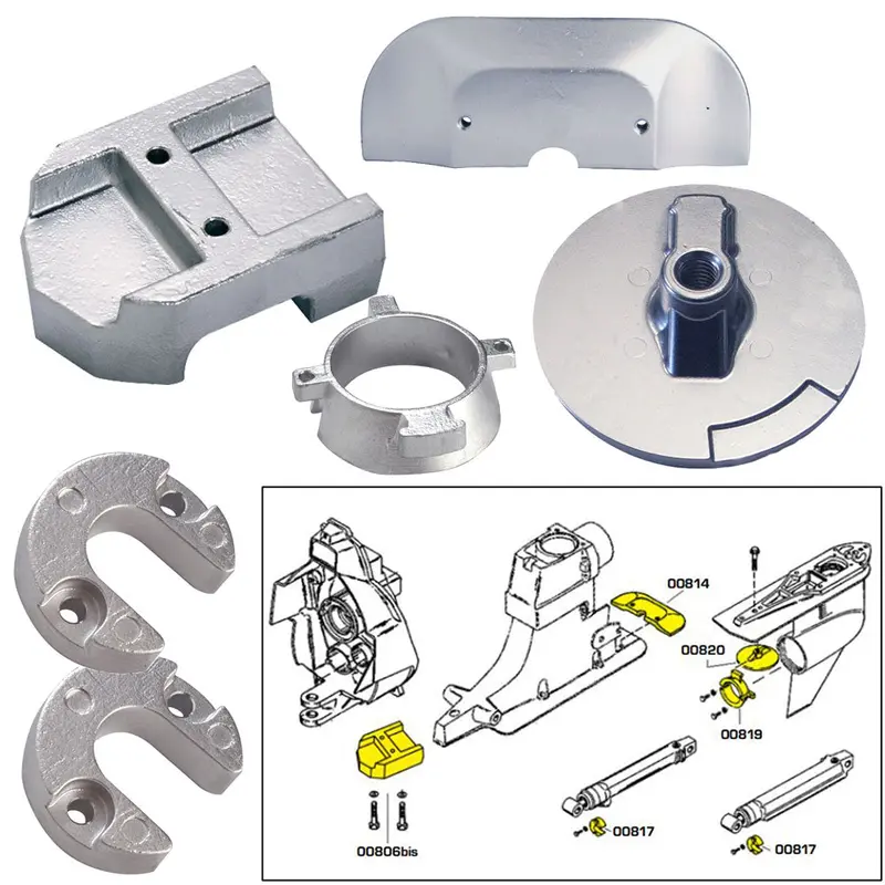 Tecnoseal Anode Kit W/Hardware - Mercury Alpha 1 Gen 2 - Aluminum [20801Al] 1