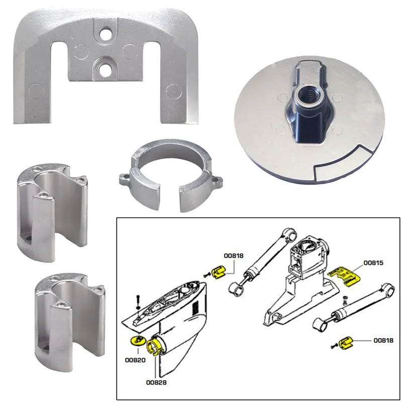 Tecnoseal Anode Kit W/Hardware - Mercury Bravo 1 - Aluminum [20803Al] 1