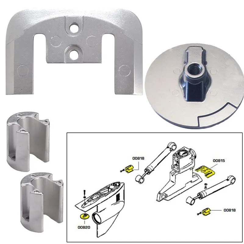Tecnoseal Anode Kit W/Hardware - Mercury Bravo 2-3 - Zinc [20804] 1