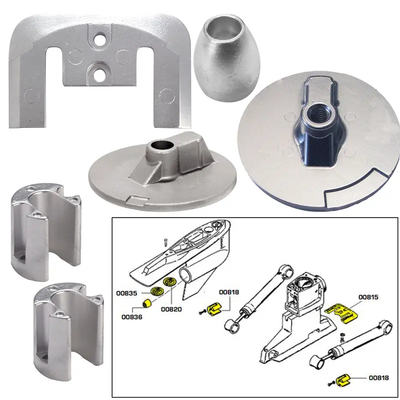 Tecnoseal Anode Kit W/Hardware - Mercury Bravo 3 2004-Present - Zinc [20805] 1
