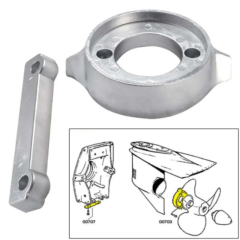 Tecnoseal Anode Kit W/Hardware - Volvo 280 - Aluminum [20701Al] 1