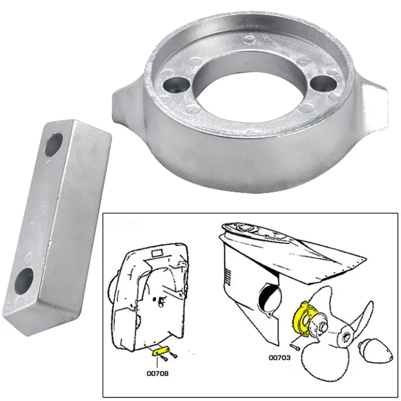 Tecnoseal Anode Kit W/Hardware - Volvo 290 - Aluminum [20705Al] 1