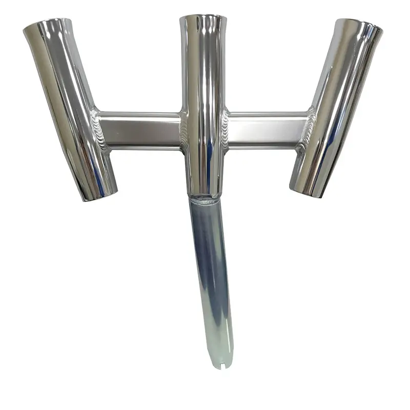 Tigress Gs Trident Rod Holder - Bent Butt - Polished Aluminum [88160] 1