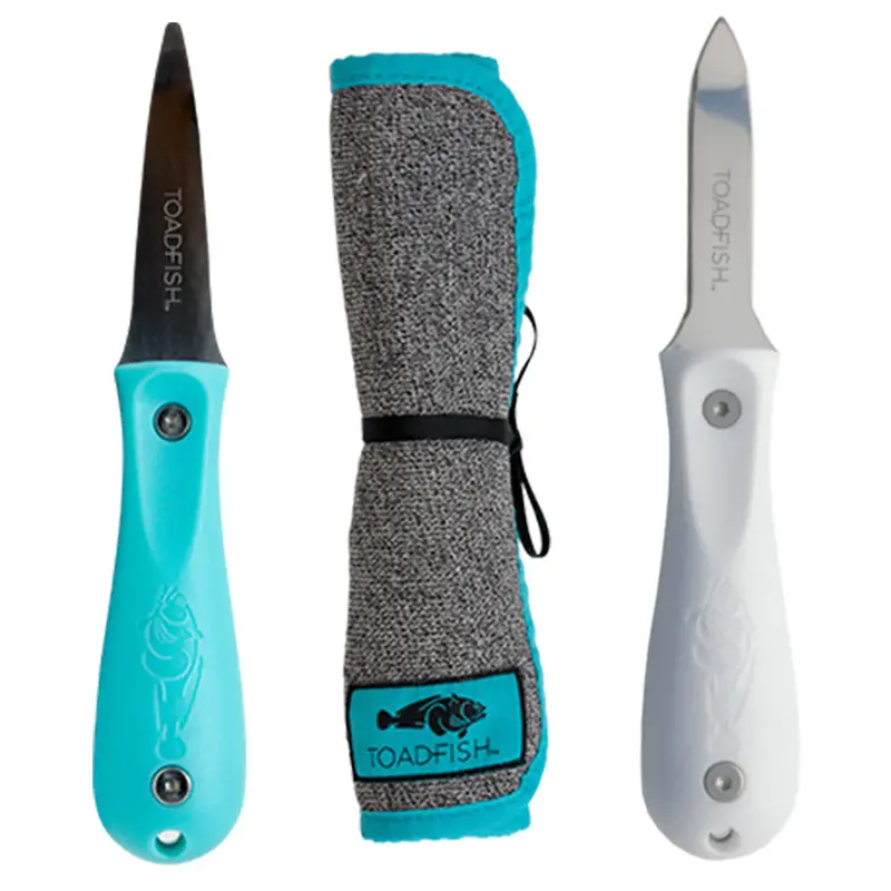 Toadfish Shuckers Bundle - Put Em Back Oyster Knife, Professional Oyster Knife  Cut-Proof Shucking Cloth [1014] 1