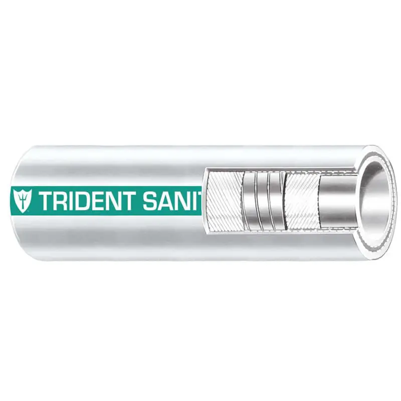 Trident Marine 1-1/2" X 50 Coil Premium Marine Sanitation Hose - White W/Green Stripe [102-1126] 1