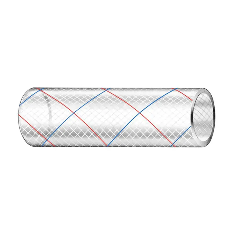 Trident Marine 5/8" X 50' Clear Reinforced Pvc Hose Tubing Red  Blue Tracer [162-0586] 1