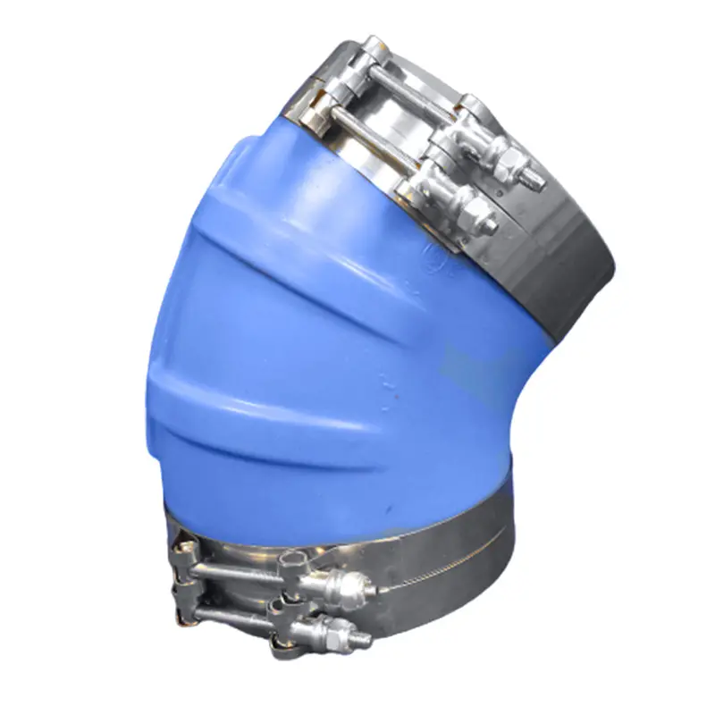 Trident Marine 8" Id 45-Degree Blue Silicone Molded Wet Exhaust Elbow W/4 T-Bolt Clamps [240V80000-S/S] 1
