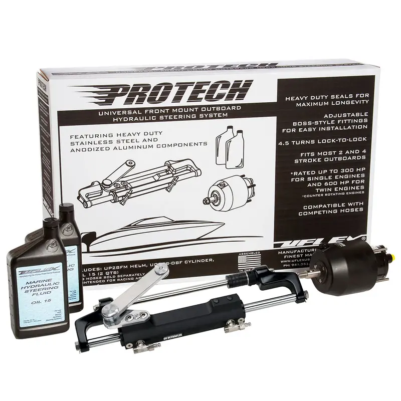 Uflex Protech 2.1 Front Mount Ob Hydraulic System - Includes Up28 Fm Helm Oil  Uc128-Ts/2 Cylinder - No Hoses [Protech 2.1] 1