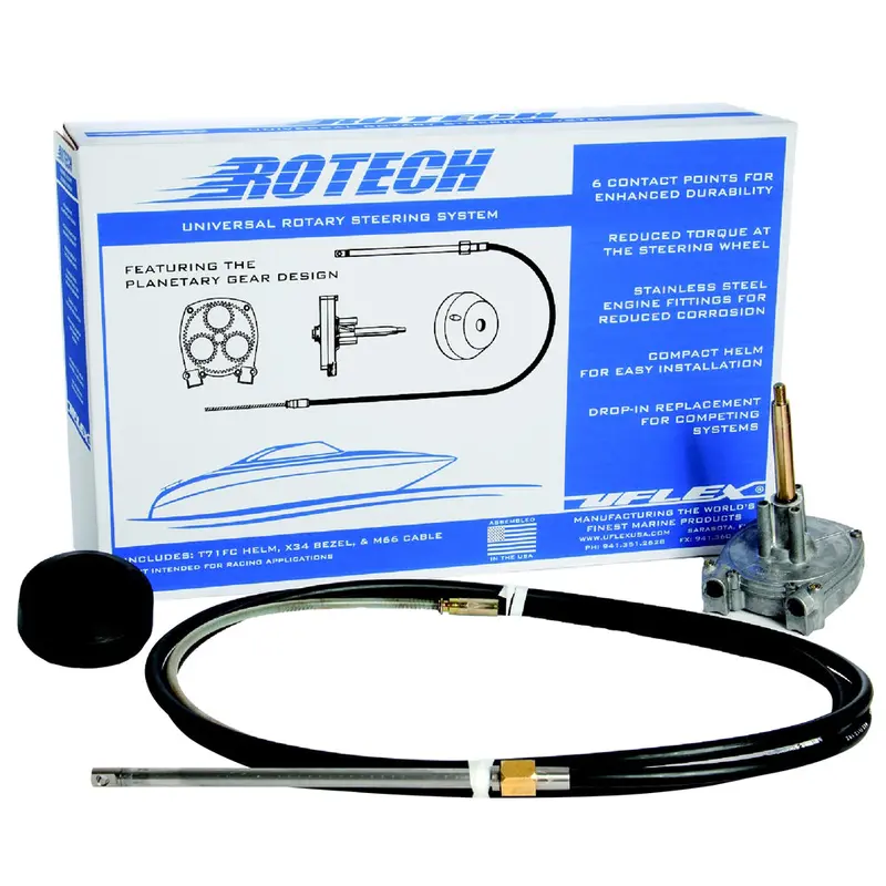 Uflex Rotech 11' Rotary Steering Package - Cable, Bezel, Helm [Rotech11fc] 1