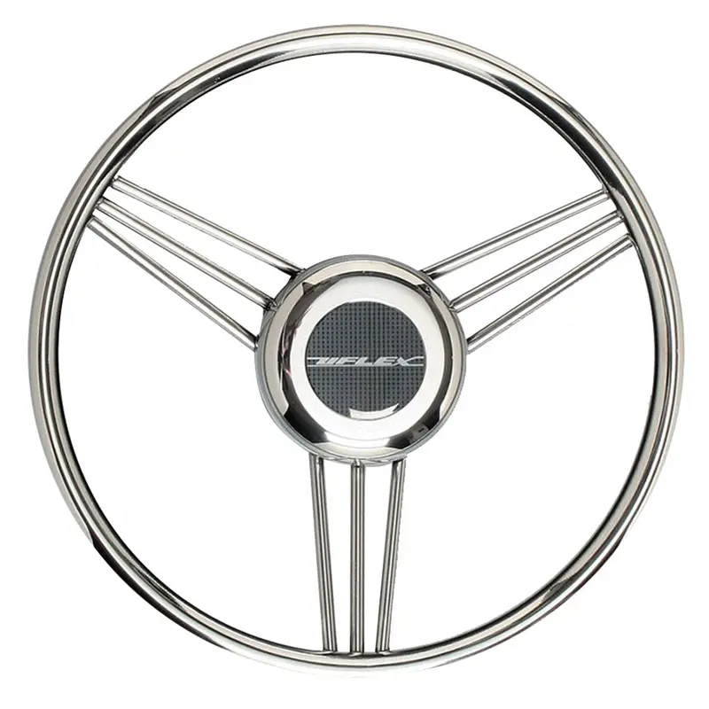 Uflex V27 13.8" Steering Wheel - Stainless Steel Grip  Spokes [V27] 1