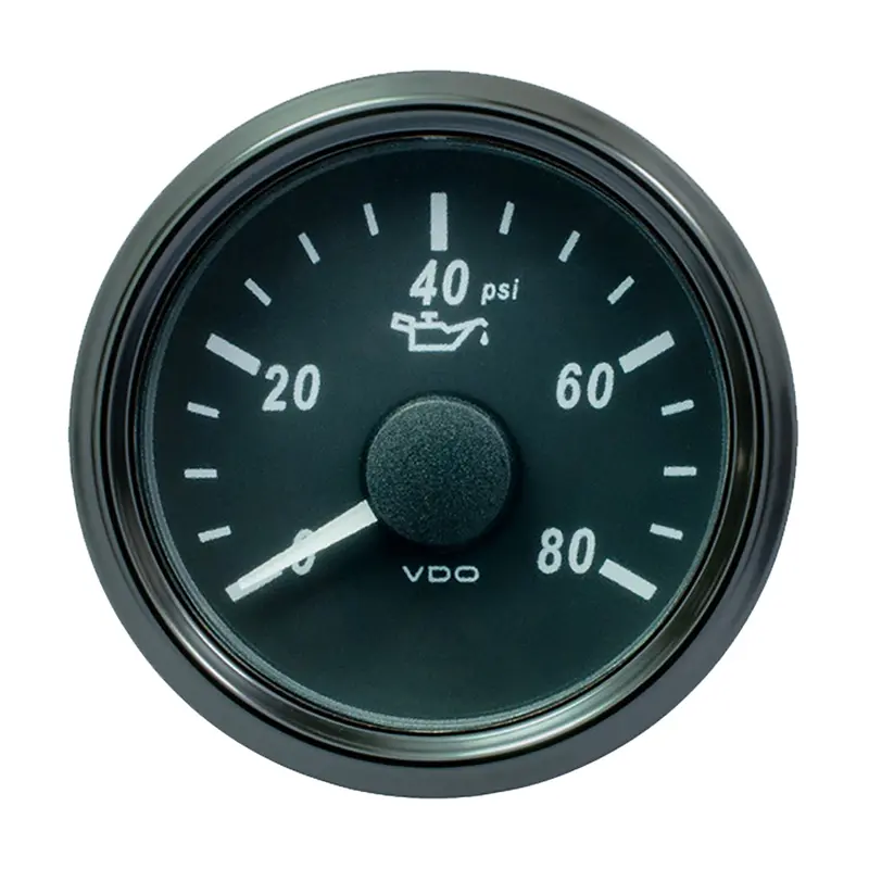 Vdo Singleviu 52Mm (2-1/16") Oil Pressure Gauge - 80 Psi - 240-33 Ohm [A2c3833230030] 1
