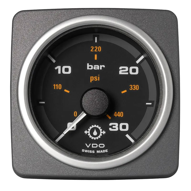 Veratron 52 Mm (2-1/16") Acqualink Transmission Oil Pressure 30 Bar/440 Psi - Black Dial  Bezel [A2c59501937] 1