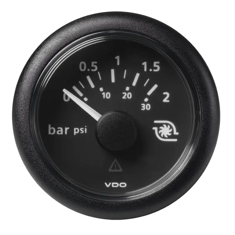 Veratron 52Mm (2-1/16") Viewline Boost Pressure Gauge 2 Bar/30 Psi - Black Dial  Round Bezel [A2c59514149] 1
