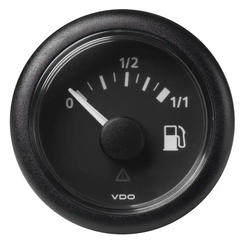 Veratron 52Mm (2-1/16") Viewline Fuel Tank Level Gauge - 0 To 1/1 - Black Dial  Round Bezel [A2c59514079] 1