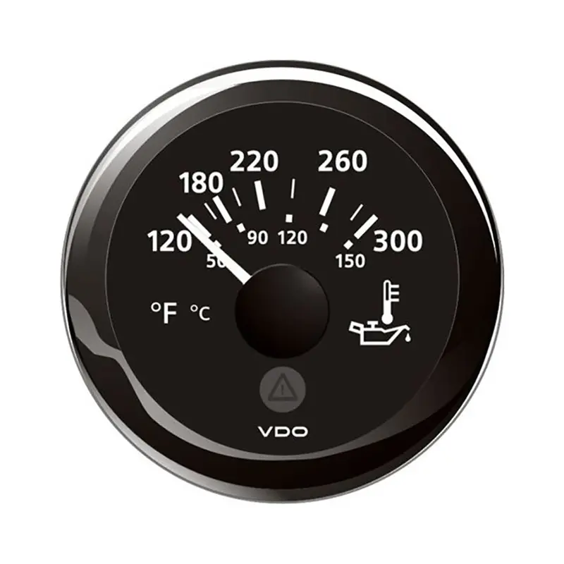 Veratron 52Mm (2-1/16") Viewline Oil Temperature Gauge 120-300F - Black Dial  Bezel [A2c59514165] 1
