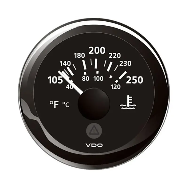 Veratron 52Mm (2-1/16") Viewline Water Temperature Gauge - 100-250F - Black Dial  Bezel [A2c59514176] 1