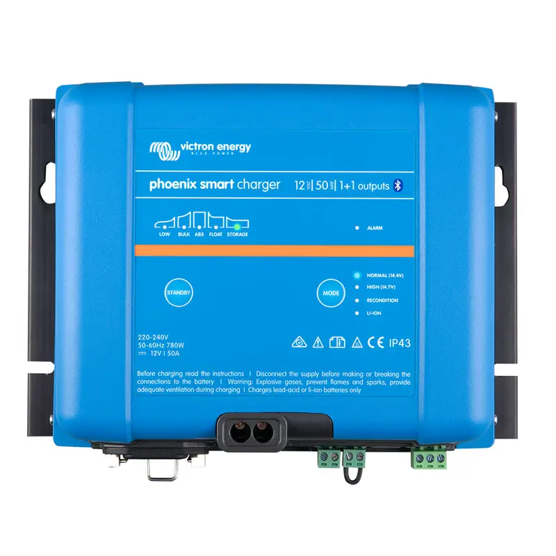 Victron Phoenix Smart Ip43 Charger 12/50 (1+1) 120-240Vac Requires 5-15P Mains Cord [Psc125051095] 1