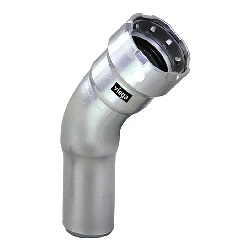 Viega Megapress 1-1/2" 45 Stainless Steel 304 Elbow Street - Press Connection - Smart Connect Technology [95095] 1