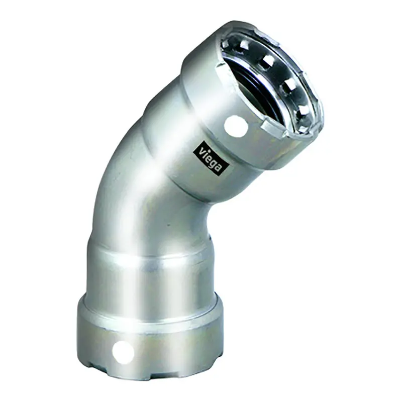 Viega Megapress 1/2" 45 Stainless Steel 304 Elbow - Double Press Connection - Smart Connect Technology [95055] 1