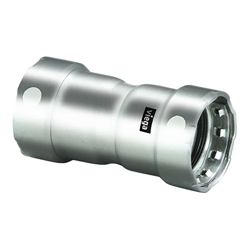 Viega Megapress 3/4" Stainless Steel 304 Coupling W/Stop - Double Press Connection - Smart Connect Technology [95290] 1