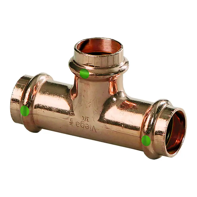 Viega Propress 1-1/4" Copper Tee - Triple Press Connection - Smart Connect Technology [77442] 1