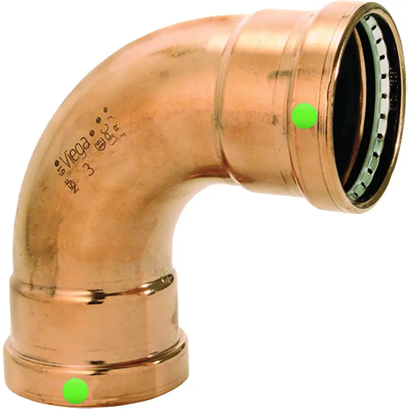Viega Propress 2-1/2" - 90 Copper Elbow - Double Press Connection - Smart Connect Technology [20623] 1