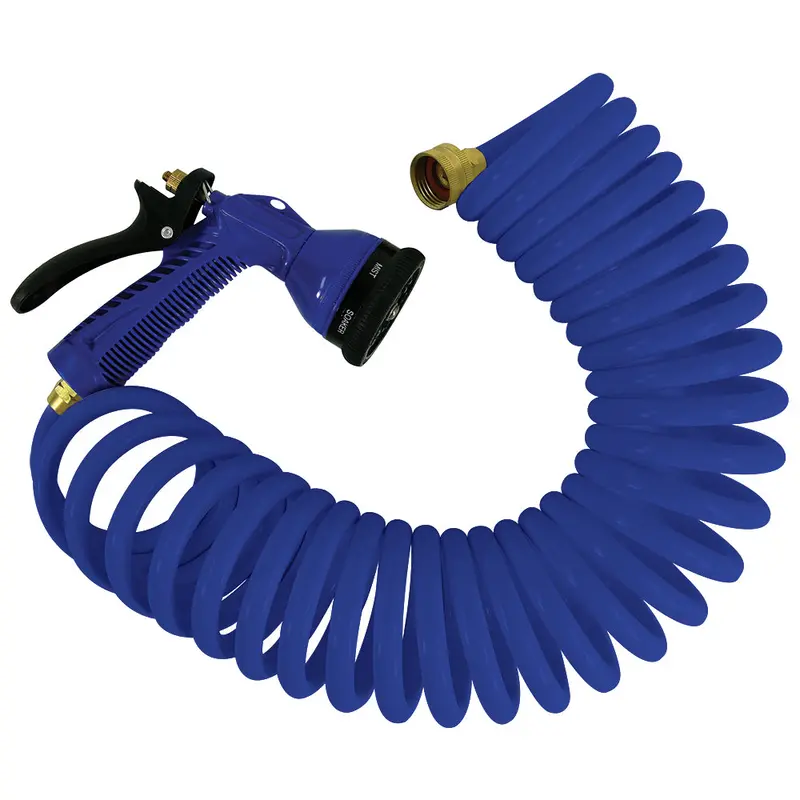 Whitecap 50 Blue Coiled Hose W/Adjustable Nozzle [P-0442B] 1