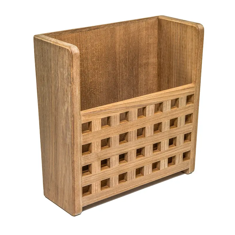 Whitecap Teak Grate Front Magazine Rack [62502] 1
