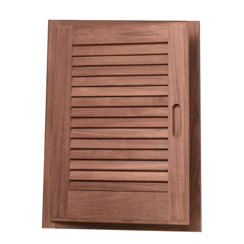 Whitecap Teak Louvered Door & Frame - Left Hand - 15" X 20" [60725] 1