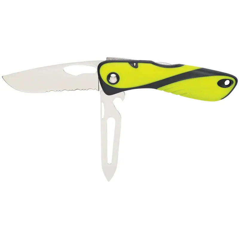 Wichard Offshore Knife - Serrated Blade - Shackler/Spike - Fluorescent [10122W] 1